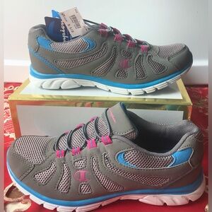 Champion Sport Comfort Sneakers Style 132962 in Grey Pink Colors Size 5.5 NWT